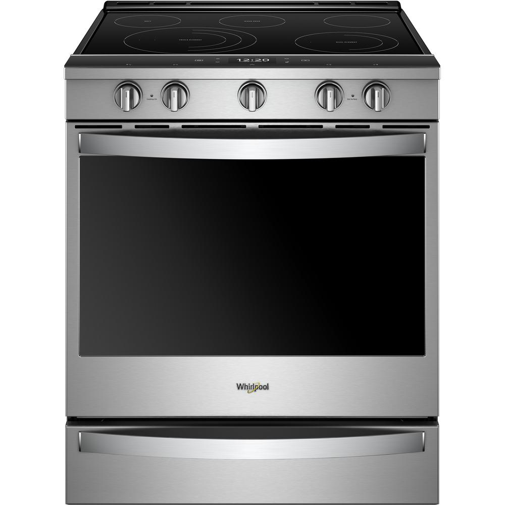 Whirlpool 6.4 cu. ft. Smart Slide-In Electric Range with Scan-to-Cook Technology in Fingerprint Resistant Stainless Steel