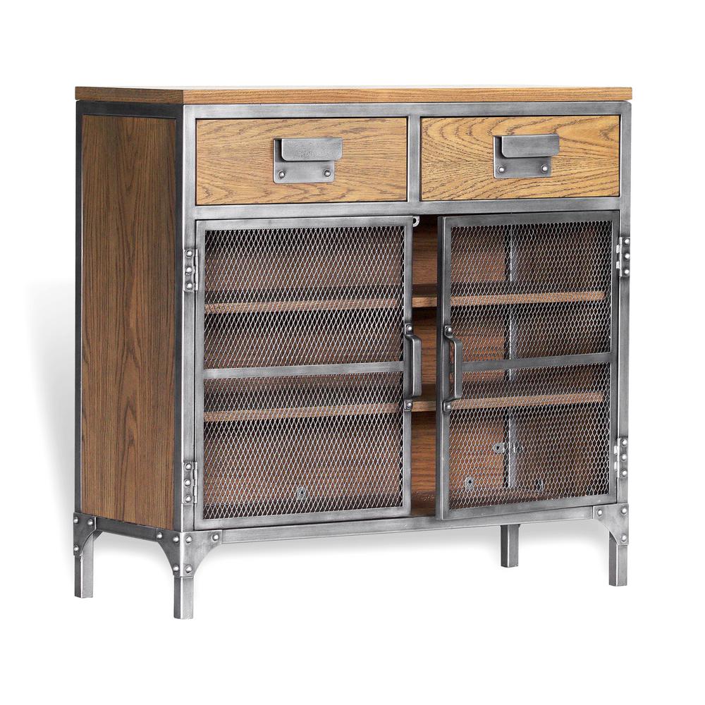 Yosemite Home Decor Jaxon Antiqued Steel Small Cabinet 210030