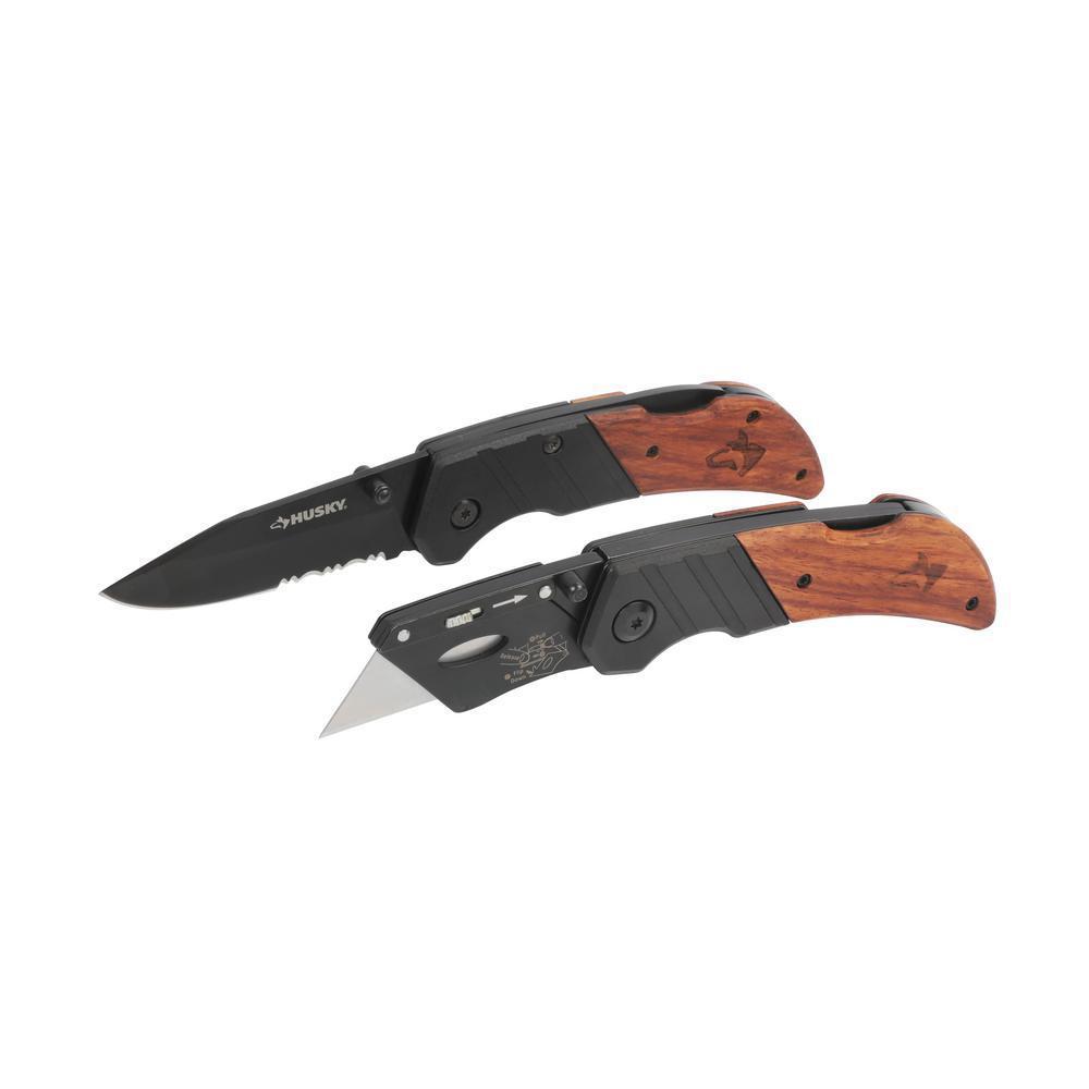 Husky 2.99 in. Chrome Wood Utility Knife99809 The Home Depot