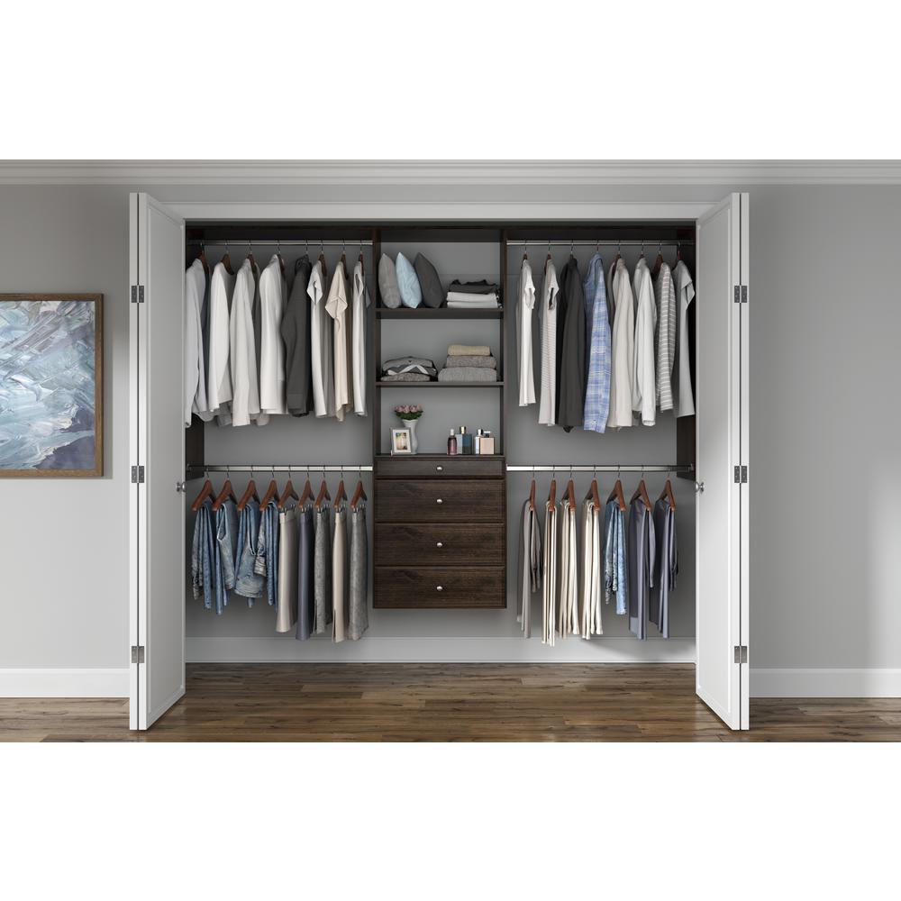 Espresso Closet Organizers Storage Organization The Home Depot