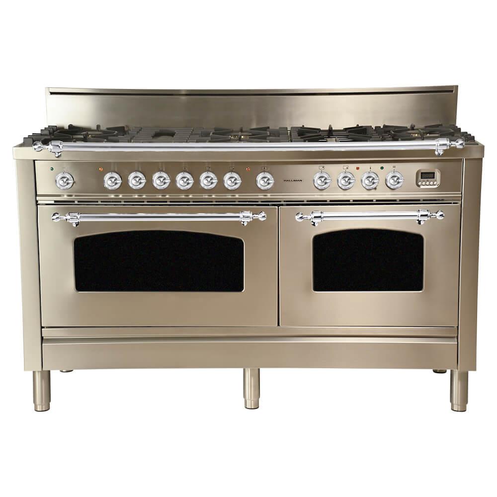 Hallman 60 In 6 Cu Ft Double Oven Dual Fuel Italian Range True