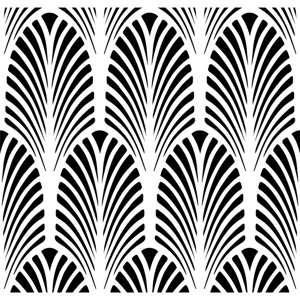Designer Stencils Art Deco Fan All Over Wall Stencil by Designer Stencils