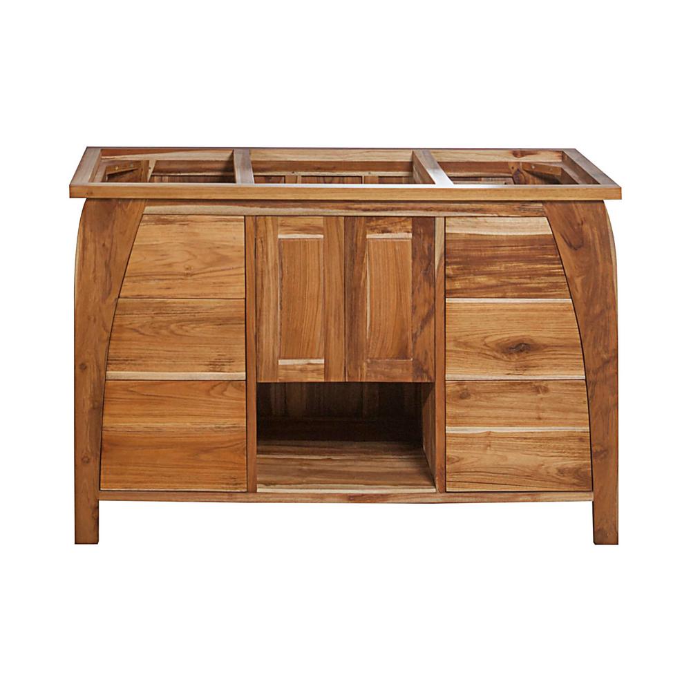 Ecodecors Tranquility 48 In L Teak Vanity Cabinet Only Natural