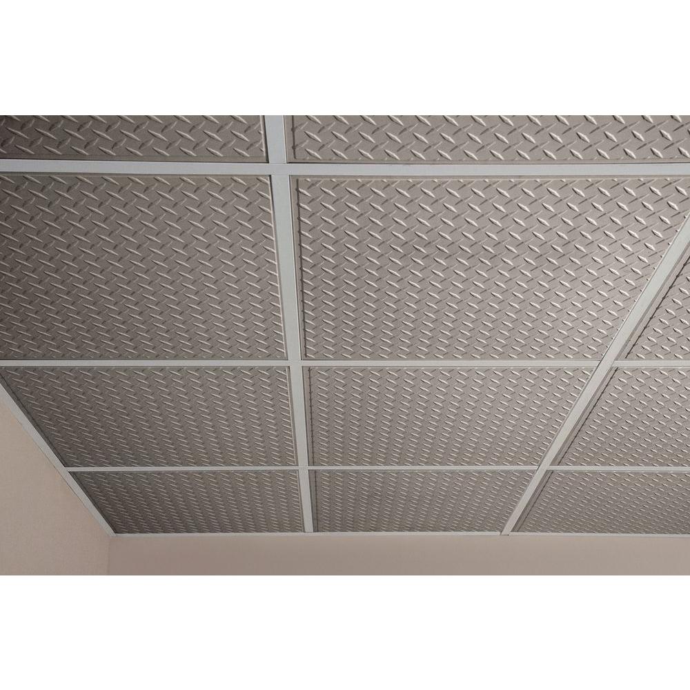 Ceilume Diamond Plate Latte 2 Ft X 2 Ft Lay In Or Glue Up Ceiling Panel Case Of 6