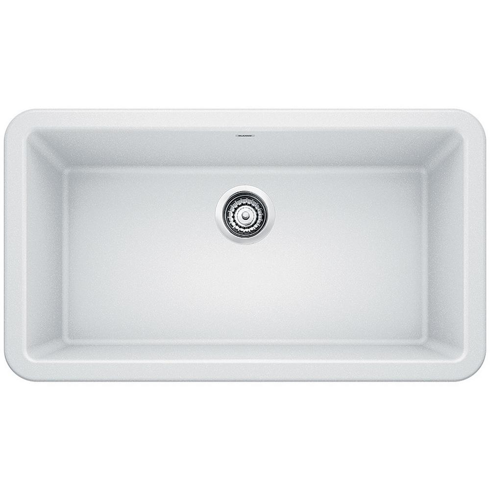 Blanco Ikon Farmhouse Apron Front Granite Composite 33 In Single Bowl Kitchen Sink In White