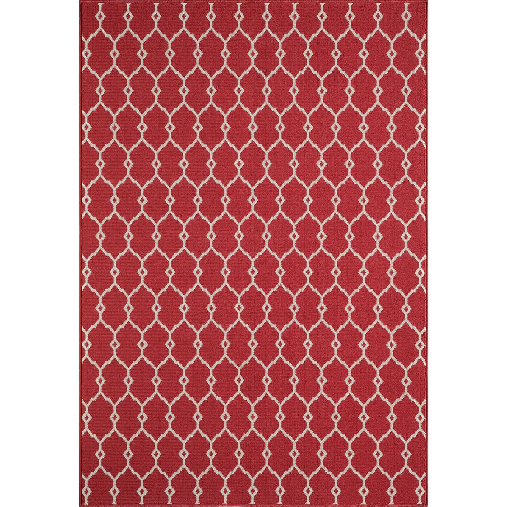 Hampton Bay Coastal Medallion Red 7 ft. 5 in. x 10 ft. 8 in. Indoor
