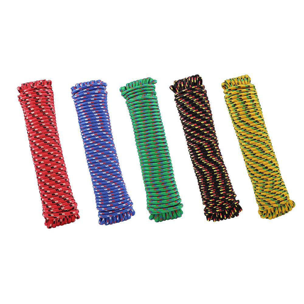 Everbilt 3 8 In X 100 Ft Assorted Colors Polypropylene Diamond Braid Rope 14156 The Home Depot