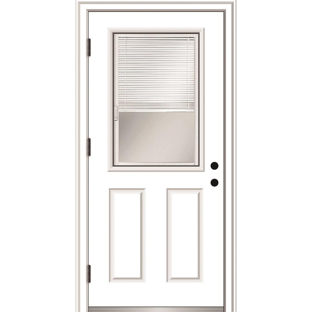 MMI Door 30 in. x 80 in. Internal Blinds RightHand Outswing 1/2Lite