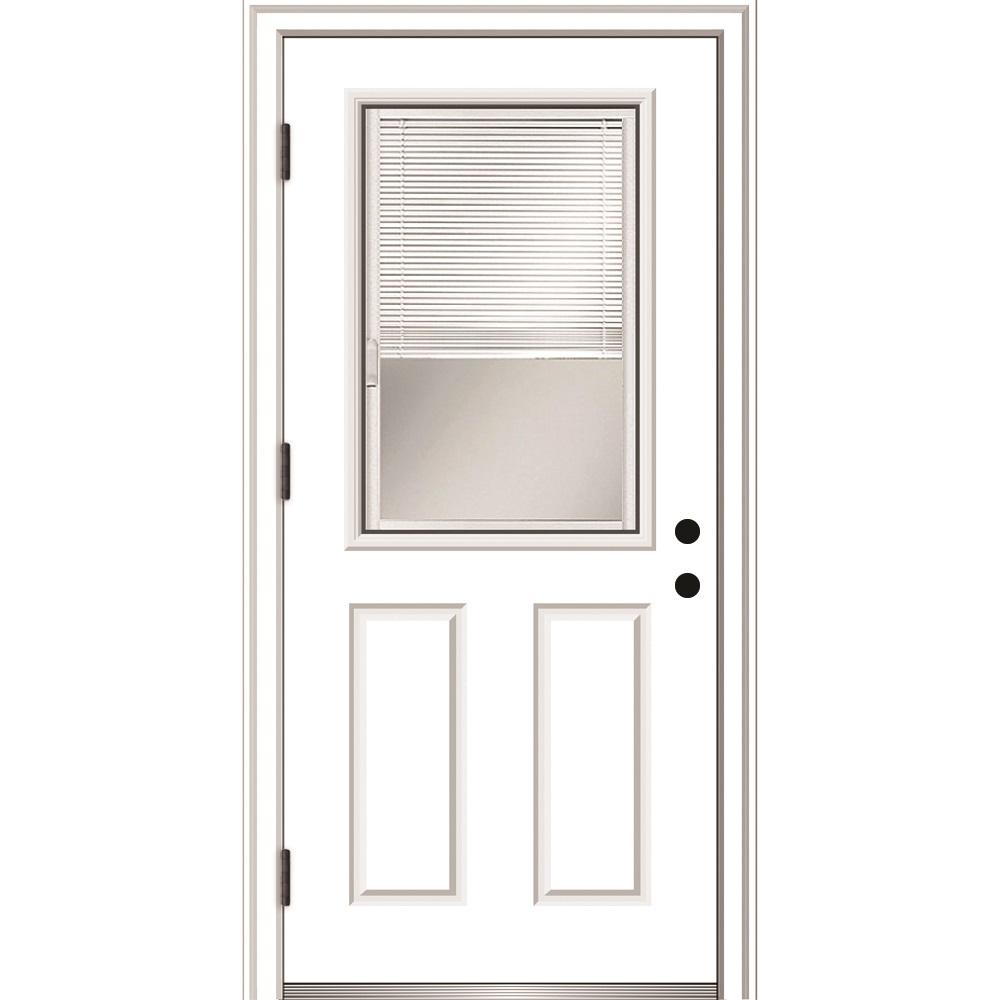 Mmi Door 32 In X 80 In Internal Blinds Right Hand Outswing 12 Lite