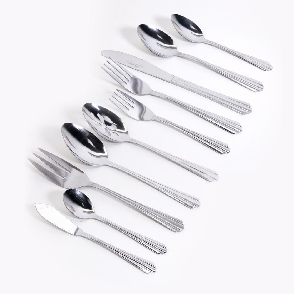 Gibson Home Classic Canberra 45-Piece Stainless Steel Flatware Set ...