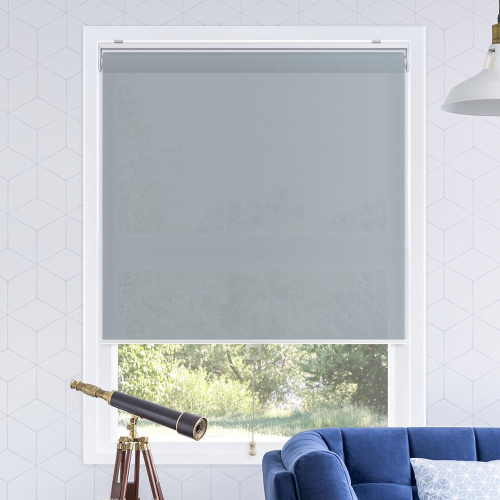 window roller shades blue snapnglide urban dark blue polyester cordless horizontal roller shades 23 the home depot window roller shades blue snapnglide urban dark blue polyester cordless horizontal roller shades 23 the home depot
