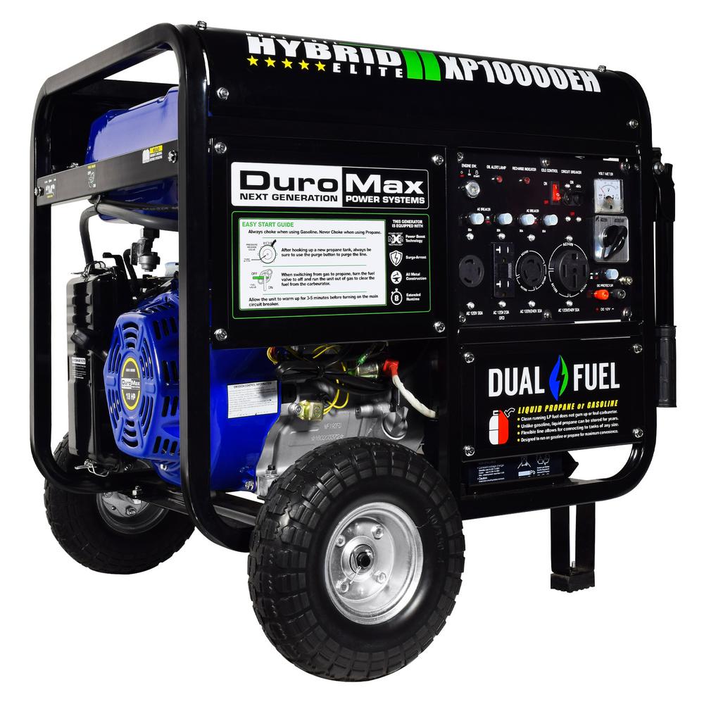 Duromax 10,000/8,000-Watt Dual Fuel Powered Electric Start Portable Generator