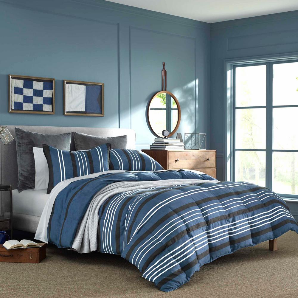 Nautica Valmont 3-Piece Navy Full/Queen Comforter Set USHSA51115270 ...