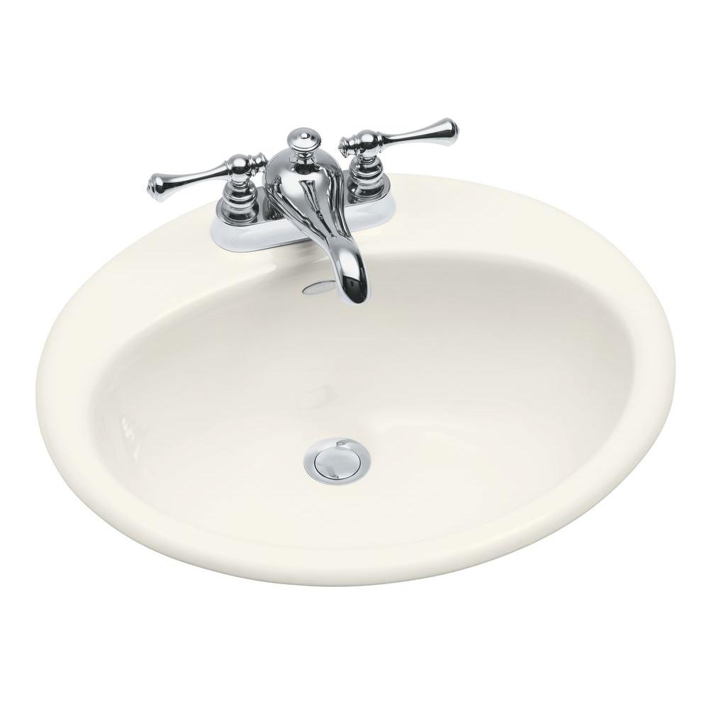 KOHLER Iron Plains 30 in. DropIn Bathroom Sink in Biscuit with Iron