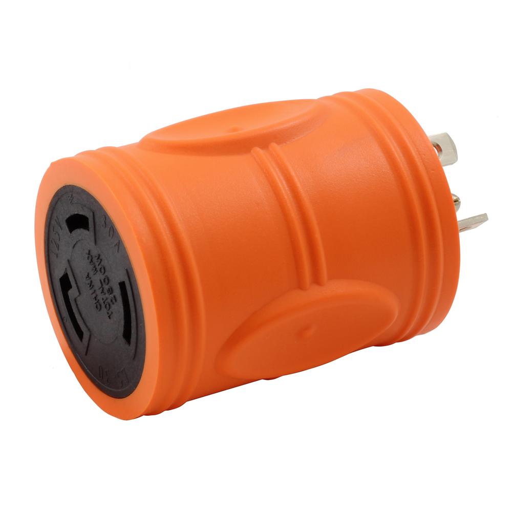 Locking Adapter NEMA 520P 20 Amp 125Volt Straight Blade Plug to L5