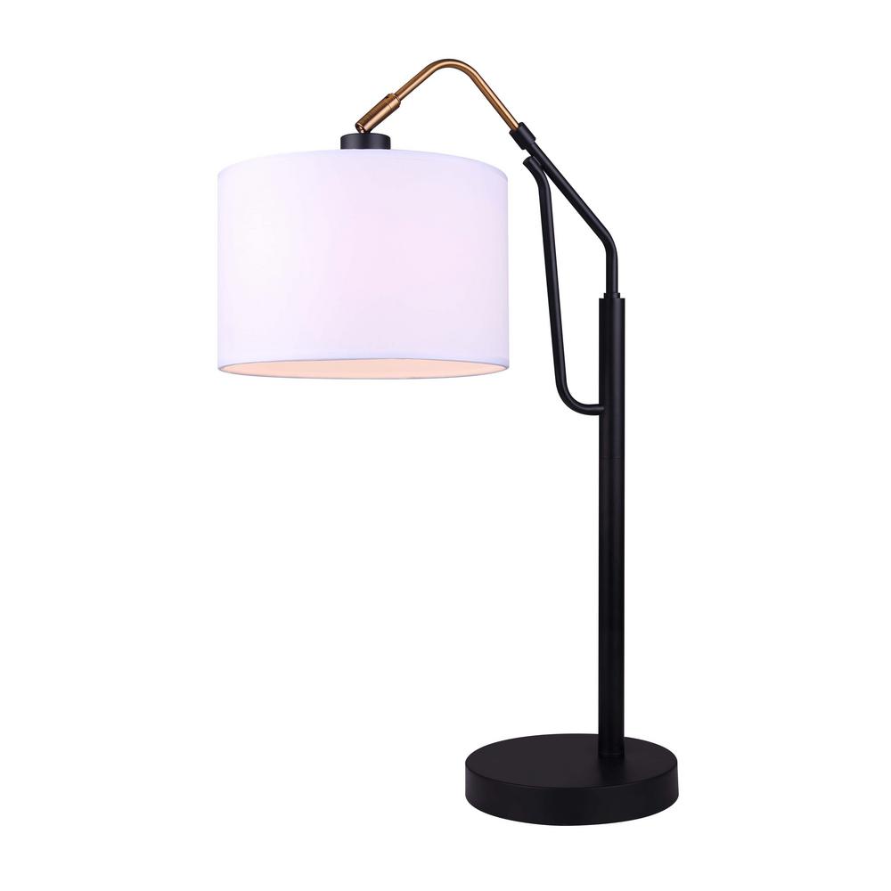 Matte Black and Gold Indoor Table Lamp 