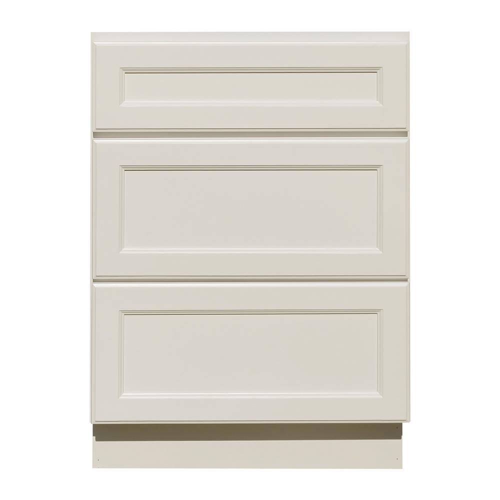 Lifeart Cabinetry La Newport Ready To Assemble 36x345x24 In Base Cabinet With 3 Drawers In Classic White Rnw Db36 3 The Home Depot