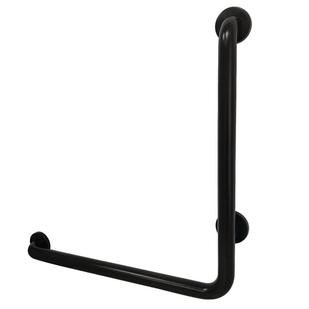 Kingston Brass LShaped 24 in. x 11/2 in. Grab Bar in Matte Black