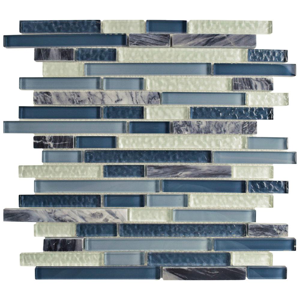 Merola Tile Tessera Piano Gulf 11-3/4 in. x 11-7/8 in. x 8 mm Glass and ...