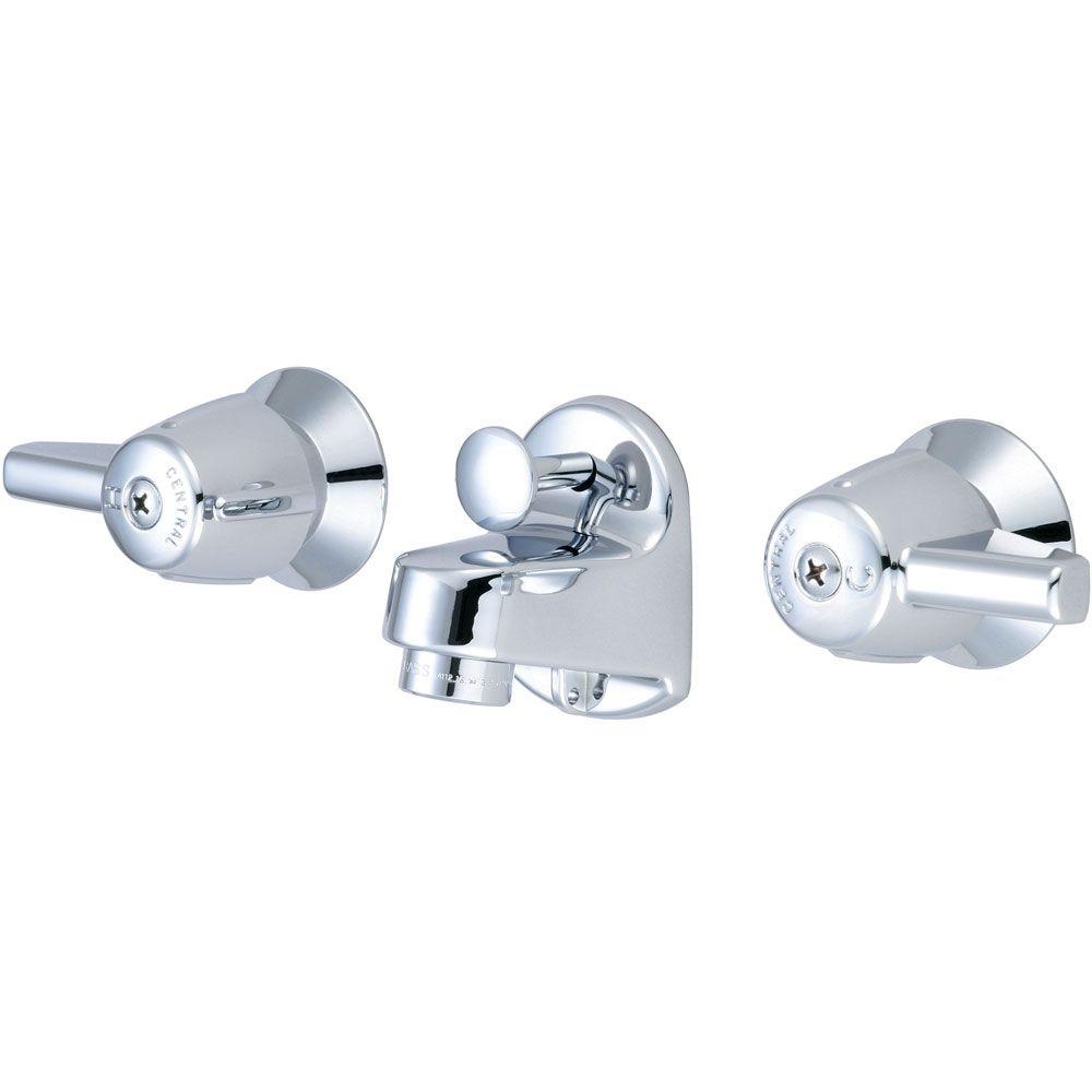 Pvd Polished Chrome Finish Central Brass Wall Mounted Bathroom Sink Faucets 1177 Da 64 1000 