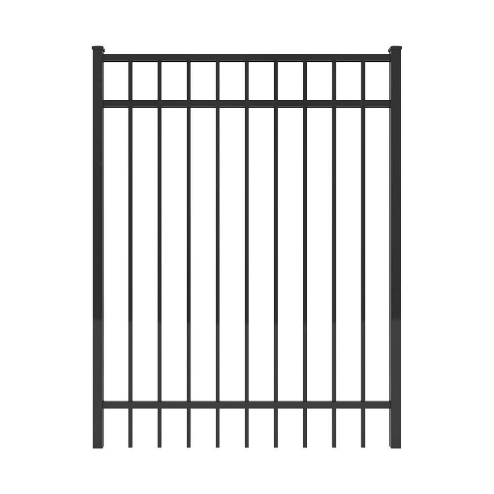 TuffBilt Cascade StandardDuty 4 ft. W x 5 ft. H Black Aluminum Straight PreAssembled Fence