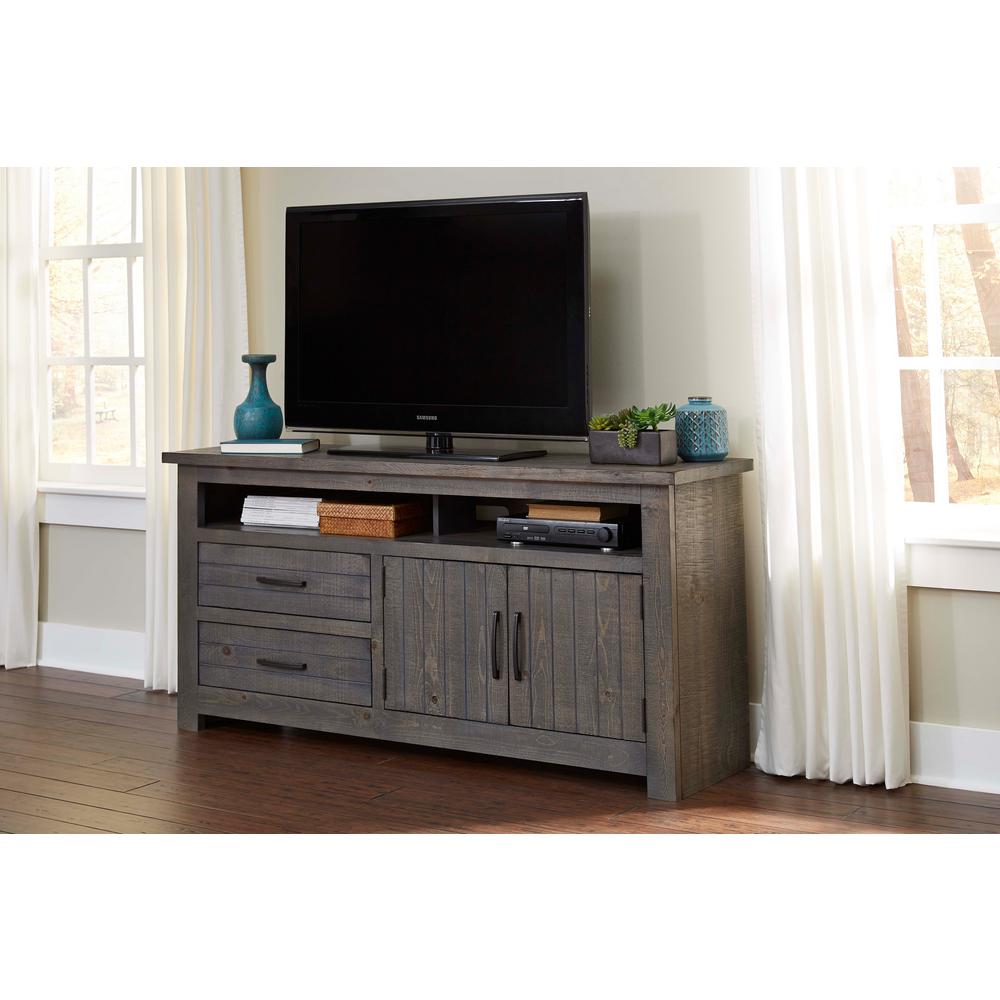 Atlantic Furniture Nantucket 50 in. White Wood TV with 2 Drawer