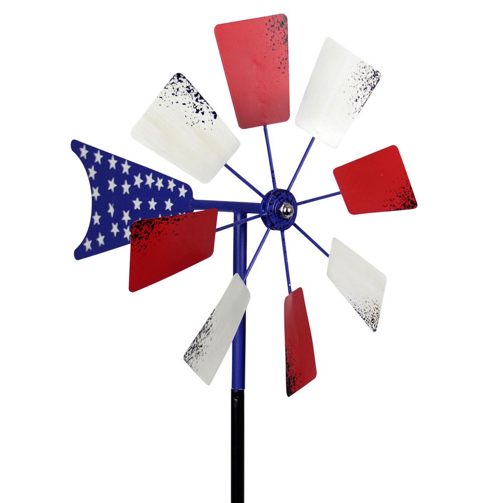 Exhart Metal Patriotic Windmill Garden Spinner12790RS The