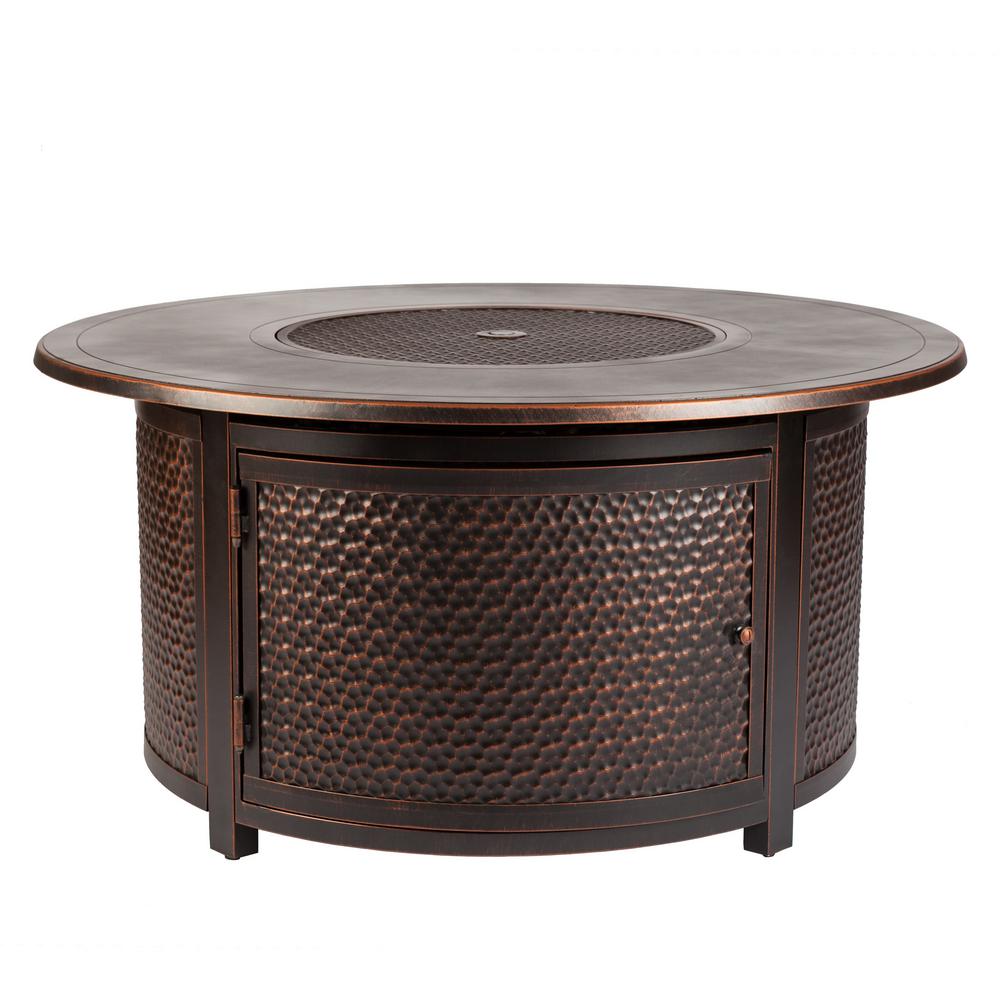 Fire Pit Propane Round Aluminum Table Outdoor Heating ...