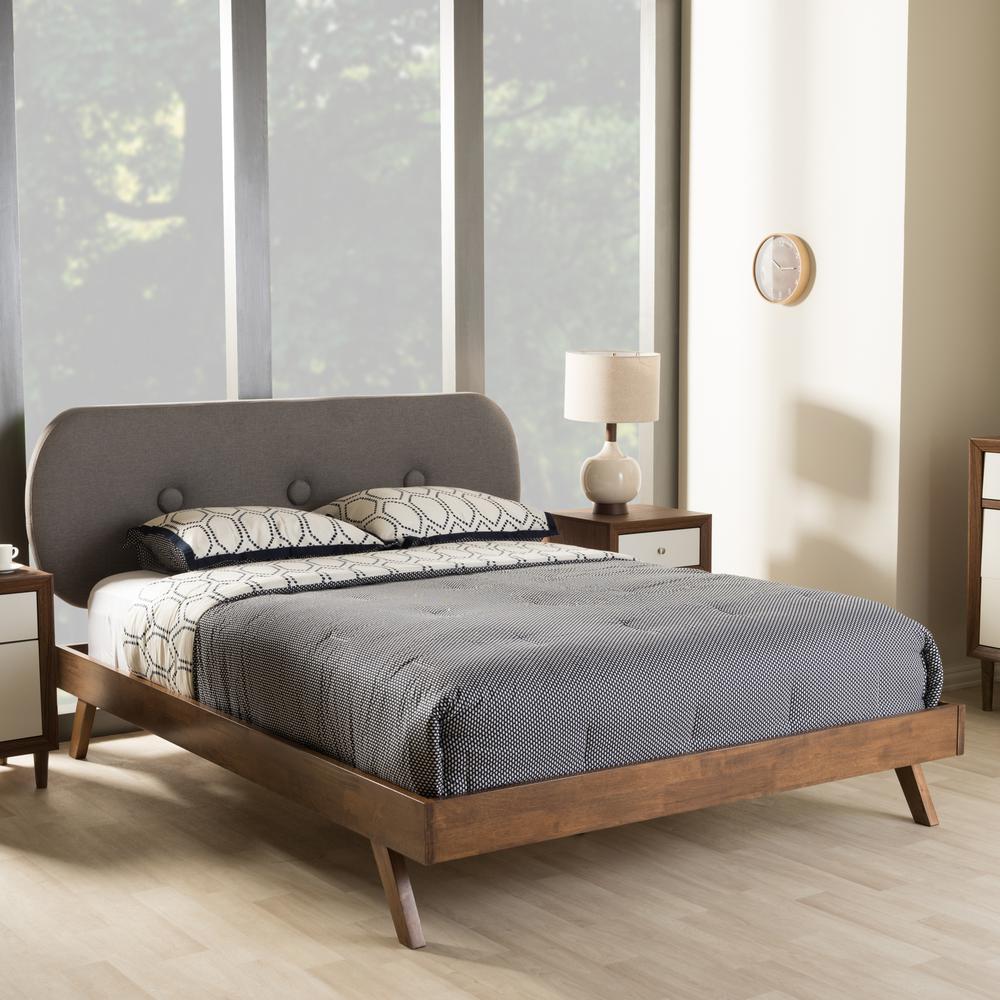 Reviews For Baxton Studio Penelope Mid Century Gray Fabric Upholstered Queen Size Bed 28862 7109 Hd The Home Depot