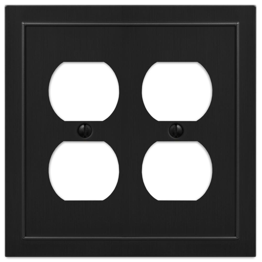 Amerelle Bethany 2Duplex Wall Plate, Black57DDBK The Home Depot