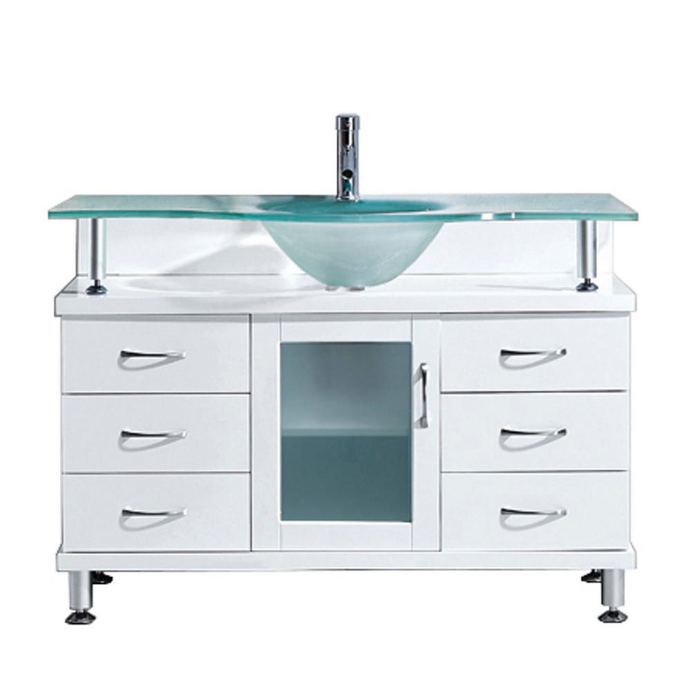 Virtu USA Vincente 48 in. W Bath Vanity in White with ...