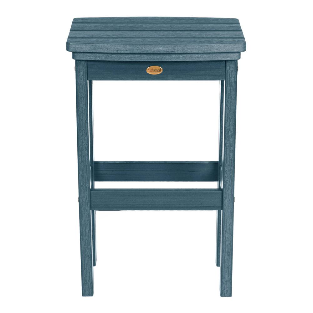 Highwood Lehigh Nantucket Blue Recycled Plastic Outdoor Bar StoolAD