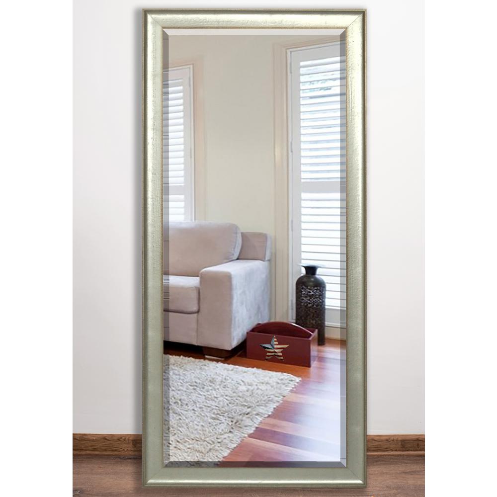 30 In X 63 5 Vintage Silver Beveled Full Mirror H055bt Vintage Silver Beveled Full Mirror