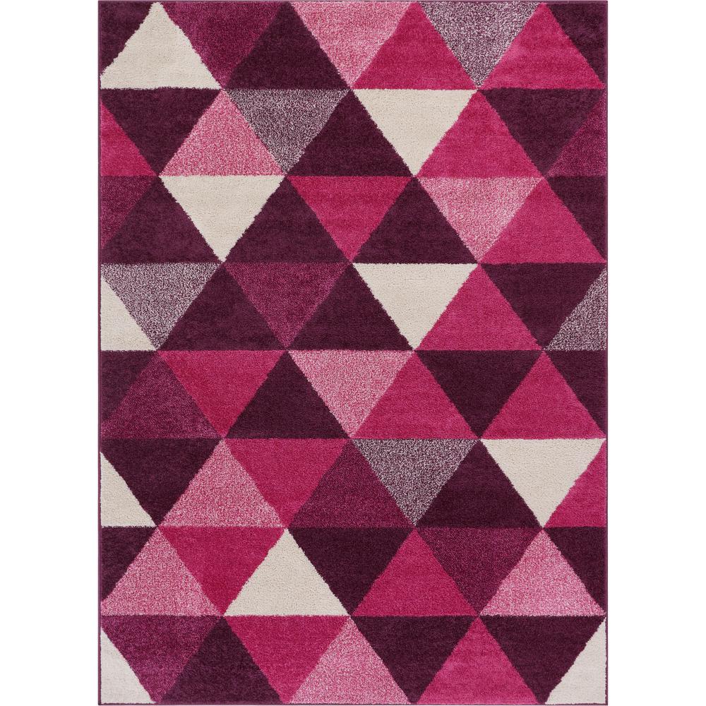 Well Woven Mystic Alvin Purple 3 ft. 3 in. x 5 ft. Modern Geometric