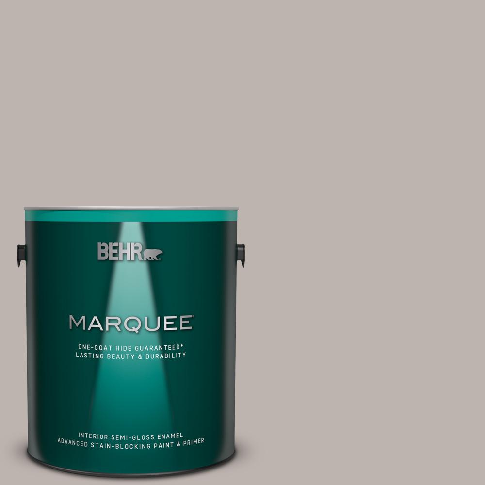 Behr Marquee 1 Gal Ppu18 12 Graceful Gray One Coat Hide Semi Gloss Ppu18 12 Graceful Gray One Coat Hide Semi Gloss Enamel Interior Paint And Primer In