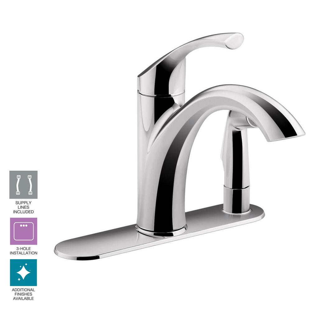 Kohler Mistos Standard Single Handle Pull Out Sprayer Kitchen Faucet Kohler Mistos Standard Single Handle Pull Out Sprayer Kitchen Faucet In Polished Chrome With