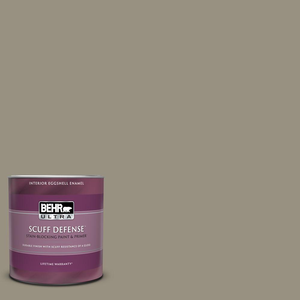 BEHR ULTRA 1 qt. N3205 Gray Squirrel Extra Durable Eggshell Enamel Interior Paint & Primer