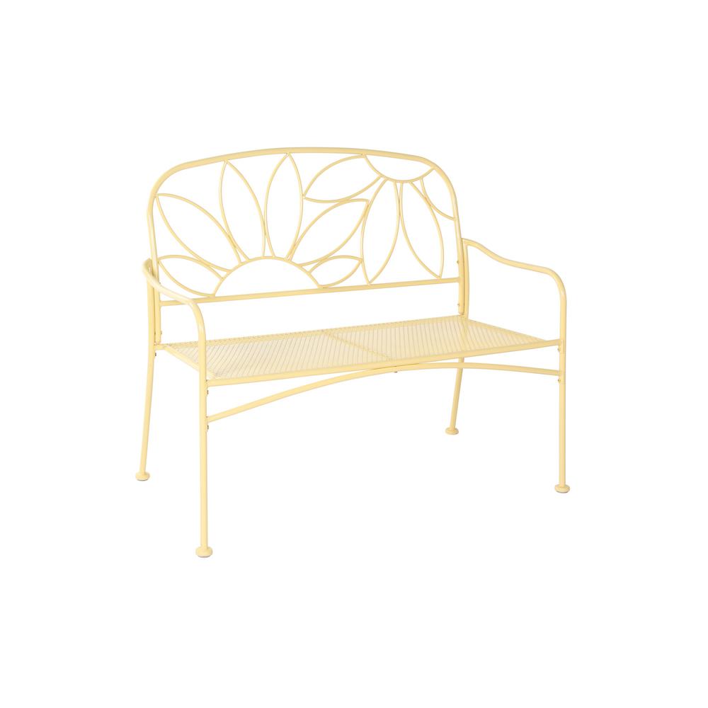 Liberty Garden 2Seat Yellow Metal Bright and Fun Outdoor Bench SK140PBNYHD The Home Depot