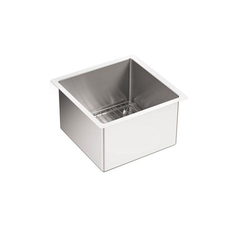 Bar Sink The Home Depot Strive Undermount Stainless Steel 15 In Single Bowl Bar Sink Kit With Rack