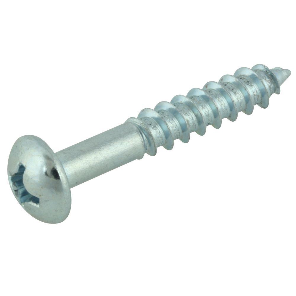 Everbilt 4 x 11/4 in. Phillips Round Head Zinc Plated Wood Screw (6