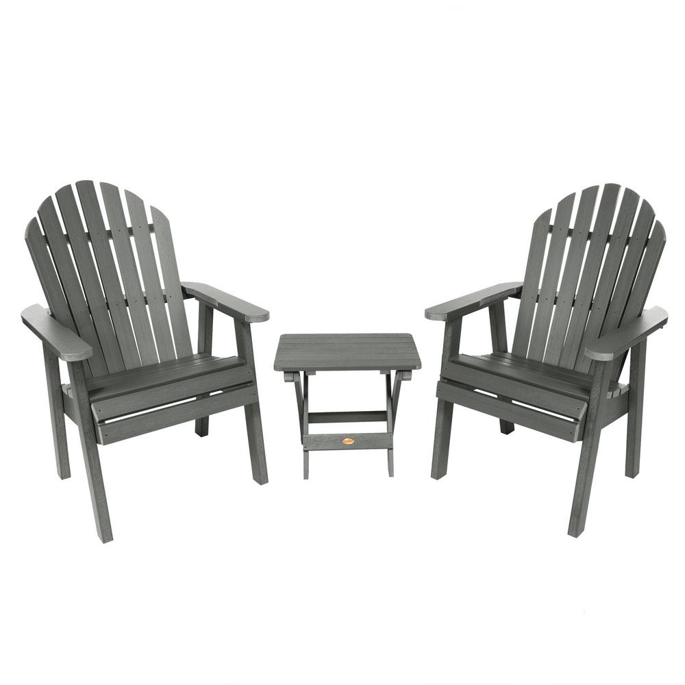 Highwood Hamilton Coastal Teak 3 Piece Recycled Plastic Outdoor Conversation Set Ad Kitchda1 Cge The Home Depot