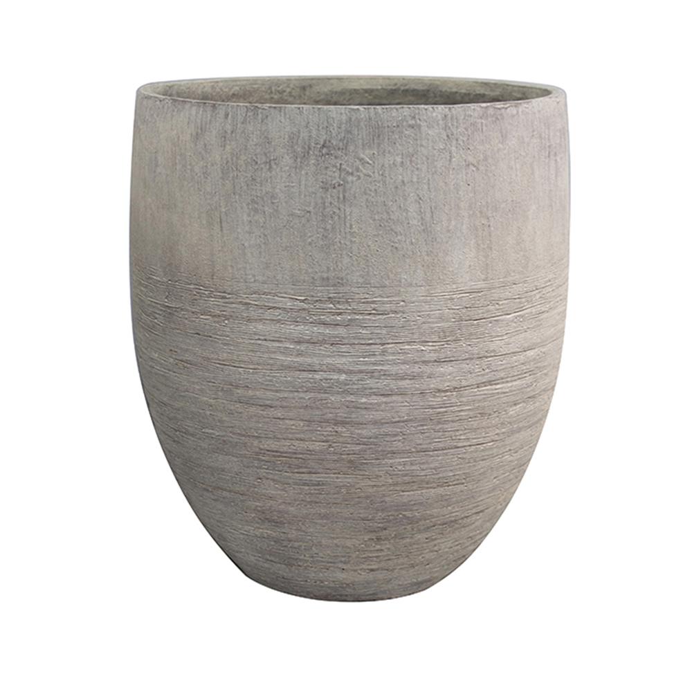 Southern Patio Unearthed Large 17 in. x 19 in. Fiberglass Tall Planter, Gray