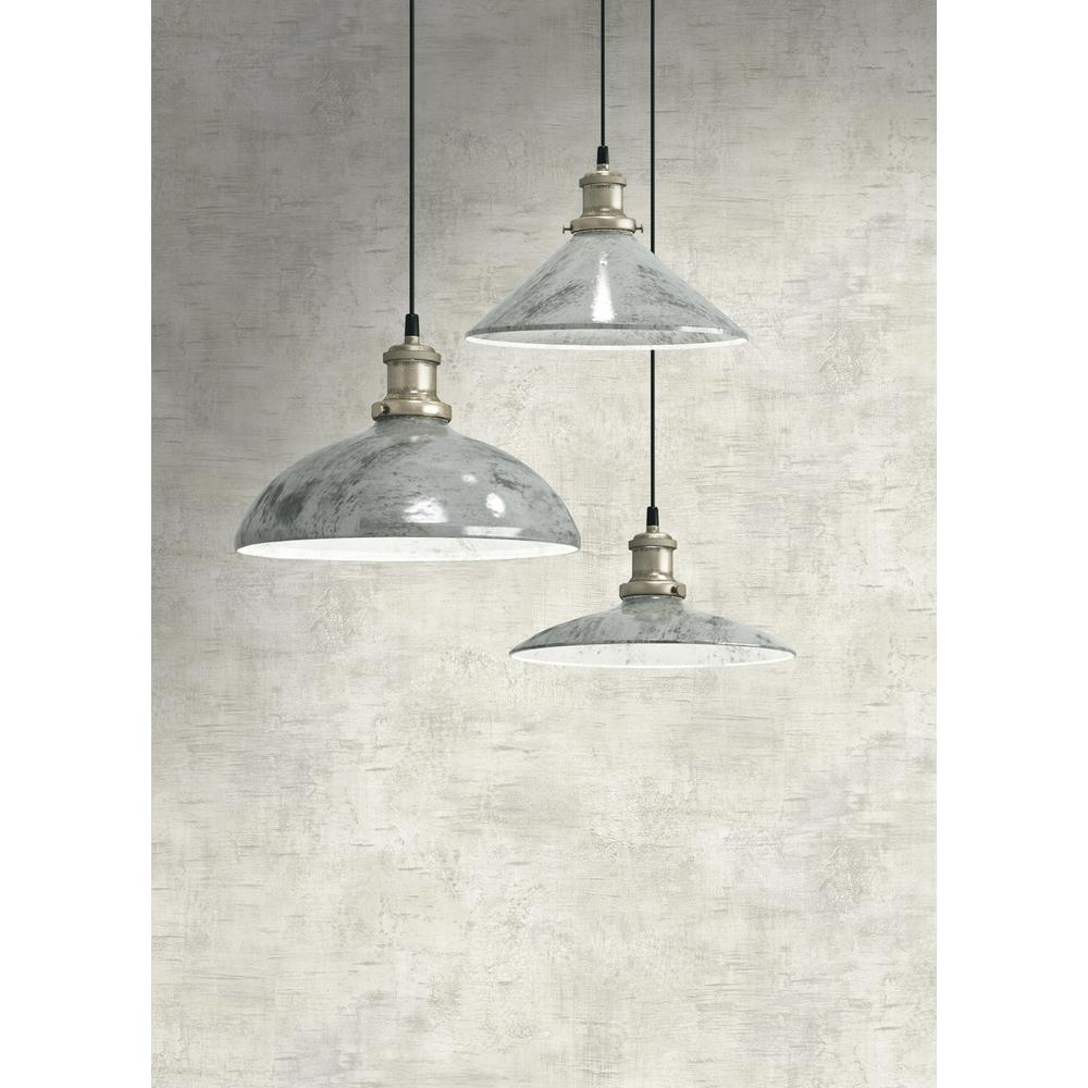 Wallpaper Designer Textured Ink Gray Scroll Damask on Light Gray Faux