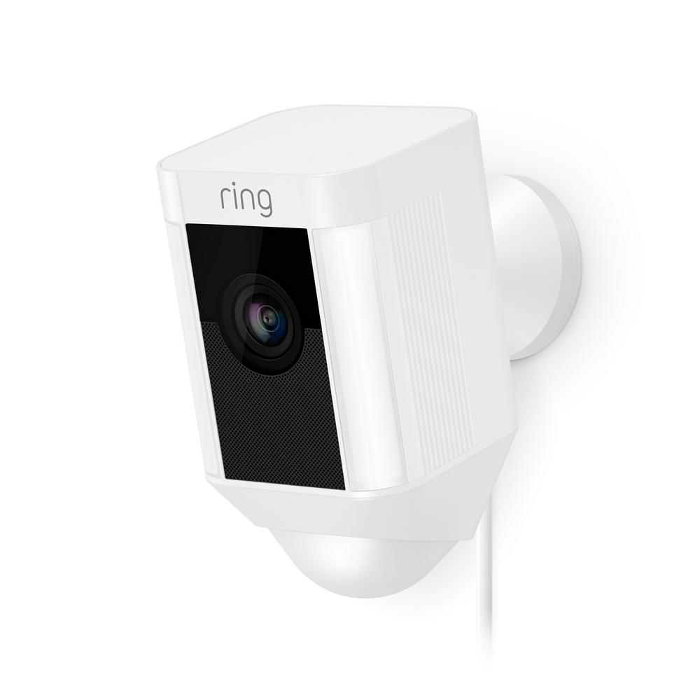 Ring Refurbished Spot Light Cam Wired Outdoor Rectangle Security Camera