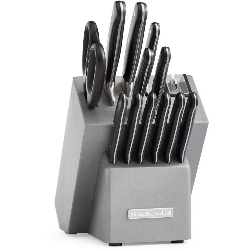 Kitchenaid Triple Rivet 14 Piece Knife Set Kkftr14sl The Home Depot Kitchenaid Triple Rivet 14 Piece Knife Set
