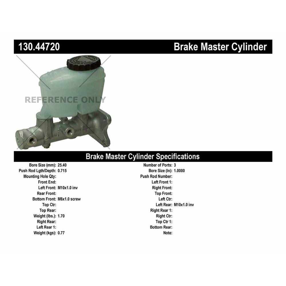 Centric Premium Brake Master Cylinder 130.44020