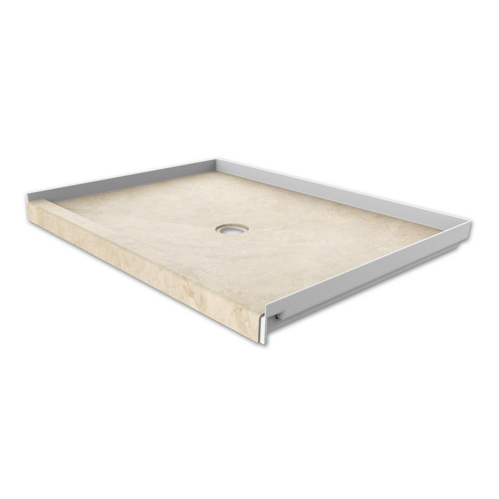 FlexStone 48 in. x 34 in. Single Threshold Shower Base with Center