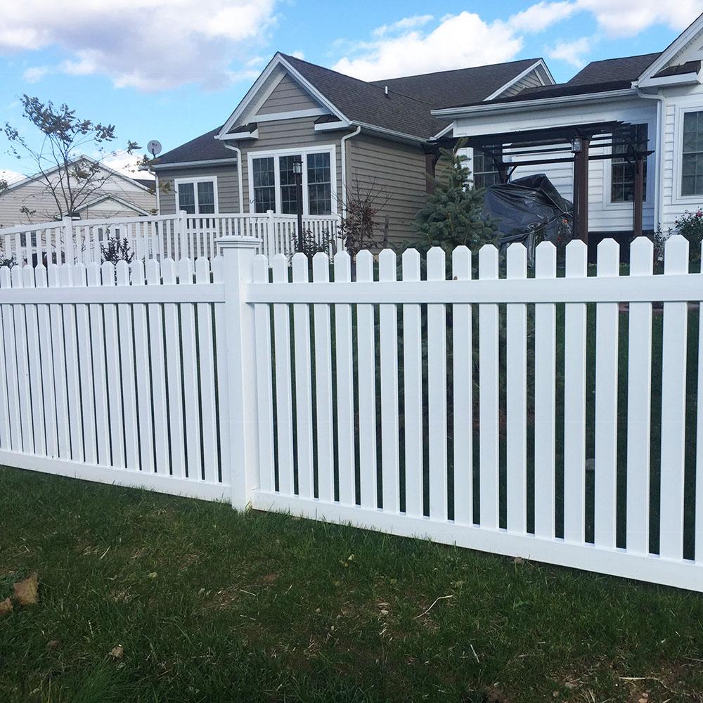 Weatherables Provincetown 3 Ft H X 8 Ft W White Vinyl Picket Fence Panel Kit Pwpi 3nr 3x8 The Home Depot