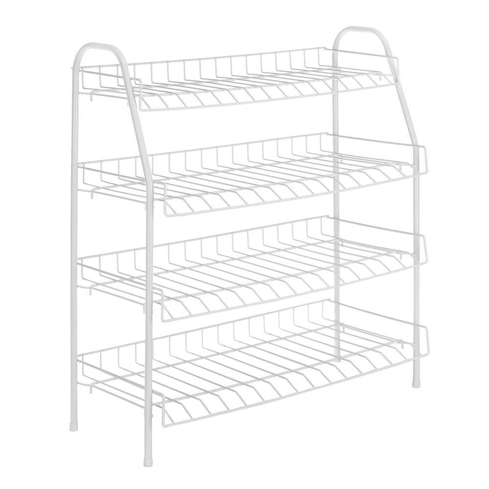 Whitmor White Wire Collection 25 In X 27 88 In 4 Tier Closet Shelves 6023 211 The Home Depot