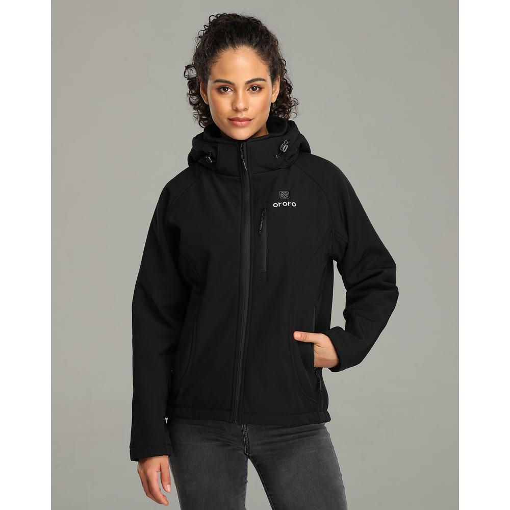 ororo women's slim fit heated jacket with battery pack and detachable hood